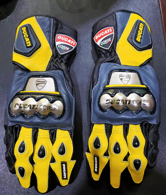 Ducati Custom Design Motorbike Gloves - Bike Racing Riding Leather Protective - Unisex - All Color Customization