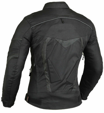 Cardura Textile Motorcycle Touring Black Reflective Jacket