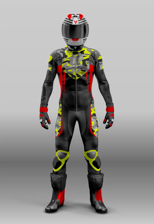 Camouflage Custom Printed Design Motorcycle Racing Suit