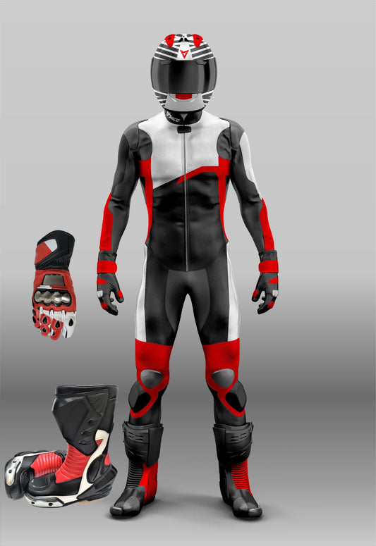 Customized Motorcycle Racing Kit - Set Of Suit, Boots & Gloves Unisex - Custom Design