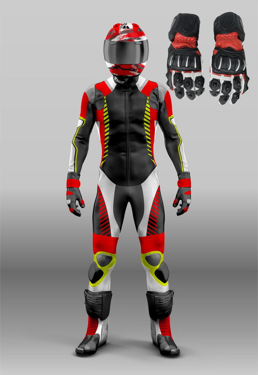 Get your Own Custom Design Motorbike Racing Suit & Gloves Set