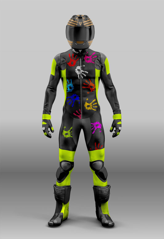Perfect Race Fit Suit Hand Print Design Add Custom Logos on i