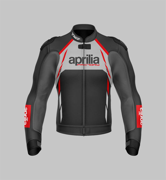 Aprilia Racing Motorbike Custom Design Leather Riding Jacket