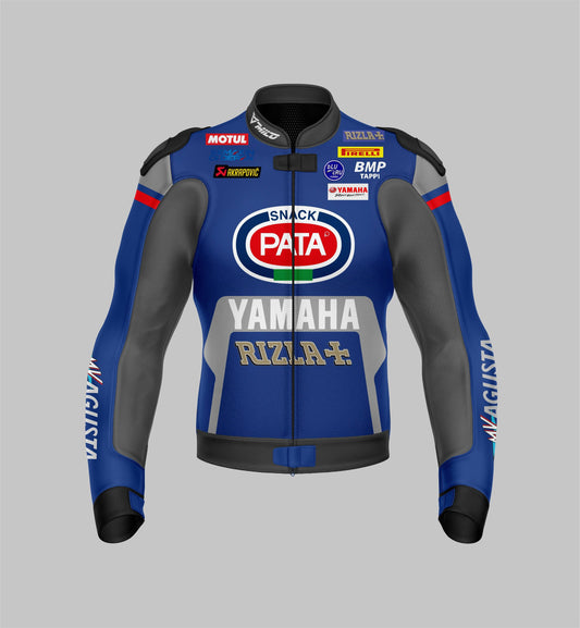 Yamaha Rizla MotoGP Racing Biker Leather Jacket