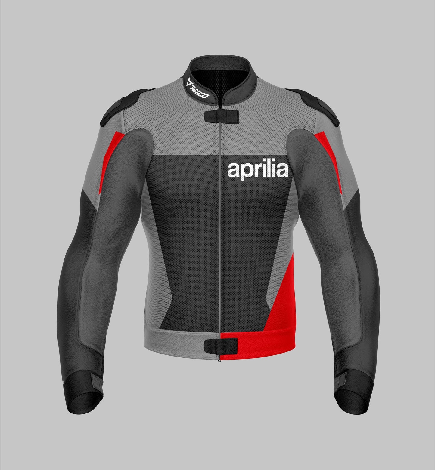 Aprilia Motorcycle Racing Perforated Leather Jacket