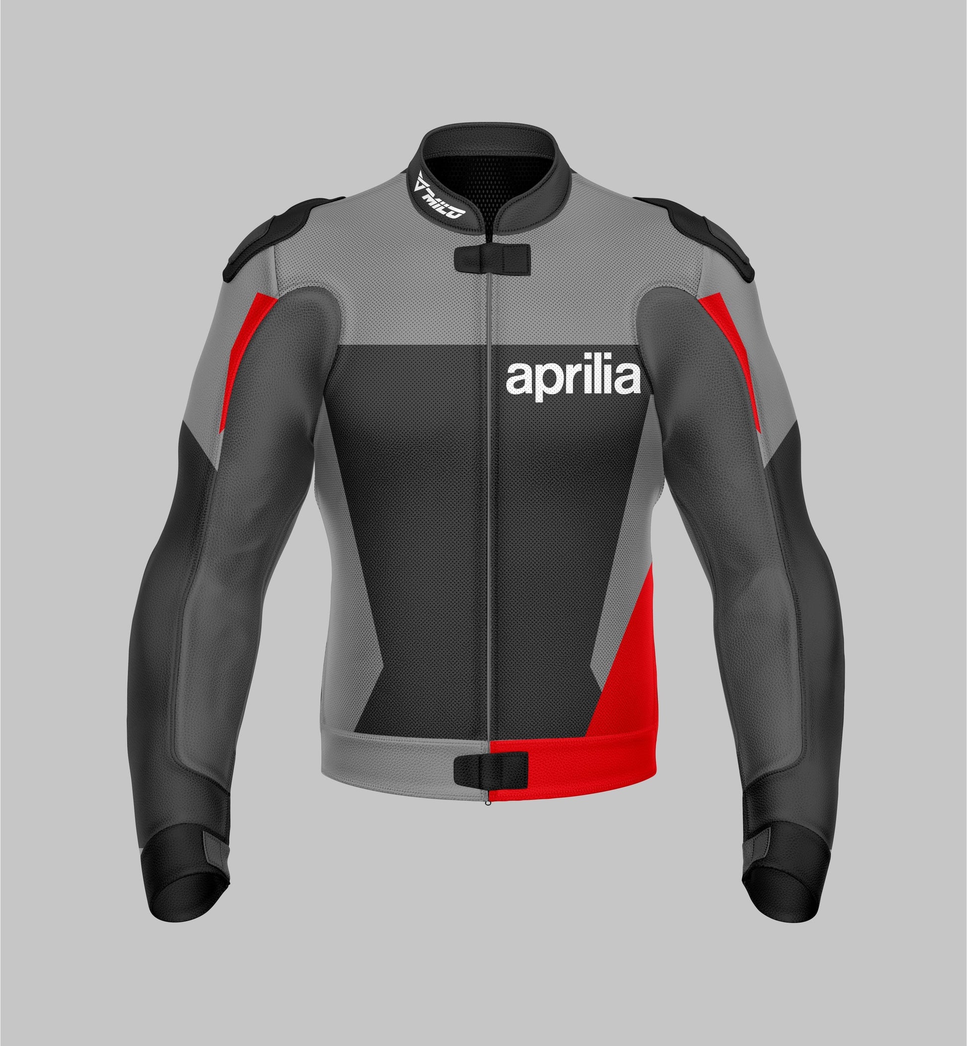 Aprilia Motorcycle Racing Perforated Leather Jacket