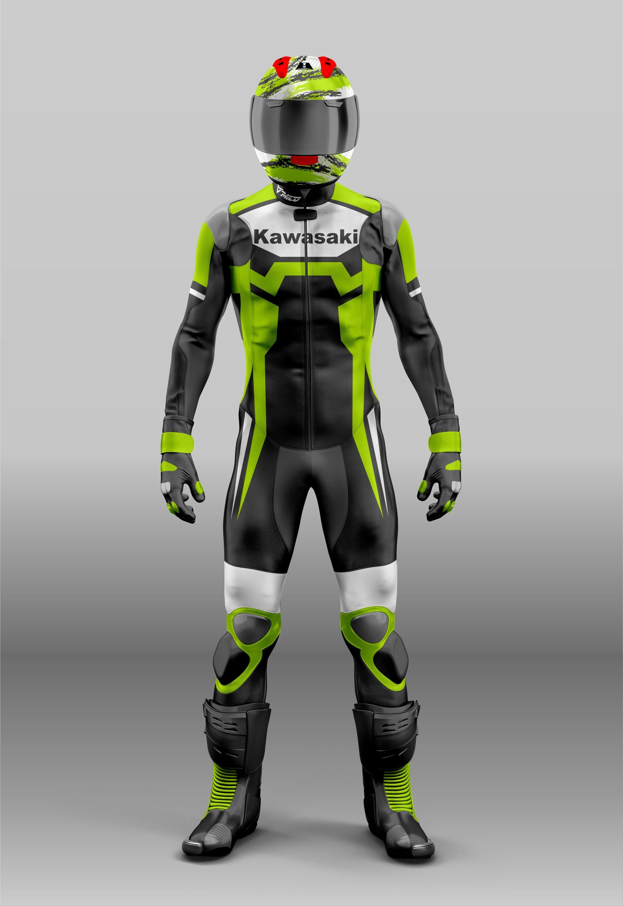 Kawasaki H2 ZX10R Black White Green Flourosent Racing