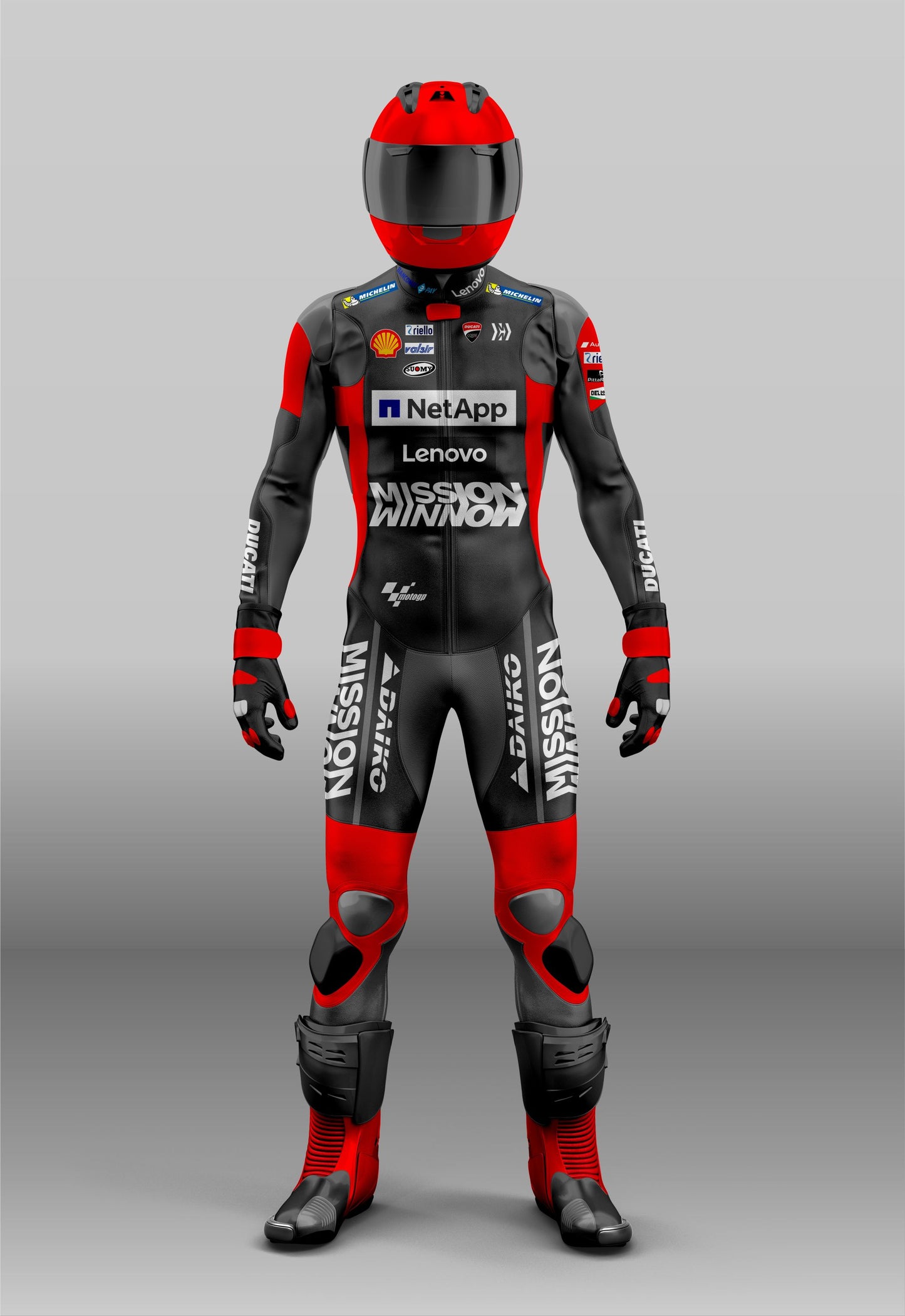 Andrea Dovizioso Ducati MotoGP Racing Leather Suit Black Edition – MiloRacing