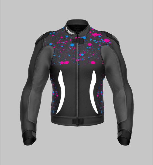 Custom Designed Perforated Leather Biker Jacket for Street Racing by Milo Racing - Unisex