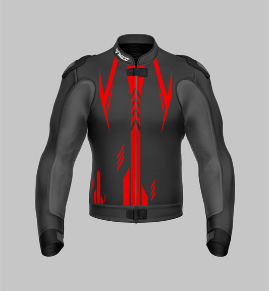 Custom Logos Options CE Protective Jacket by Milo Racing - Red/Black