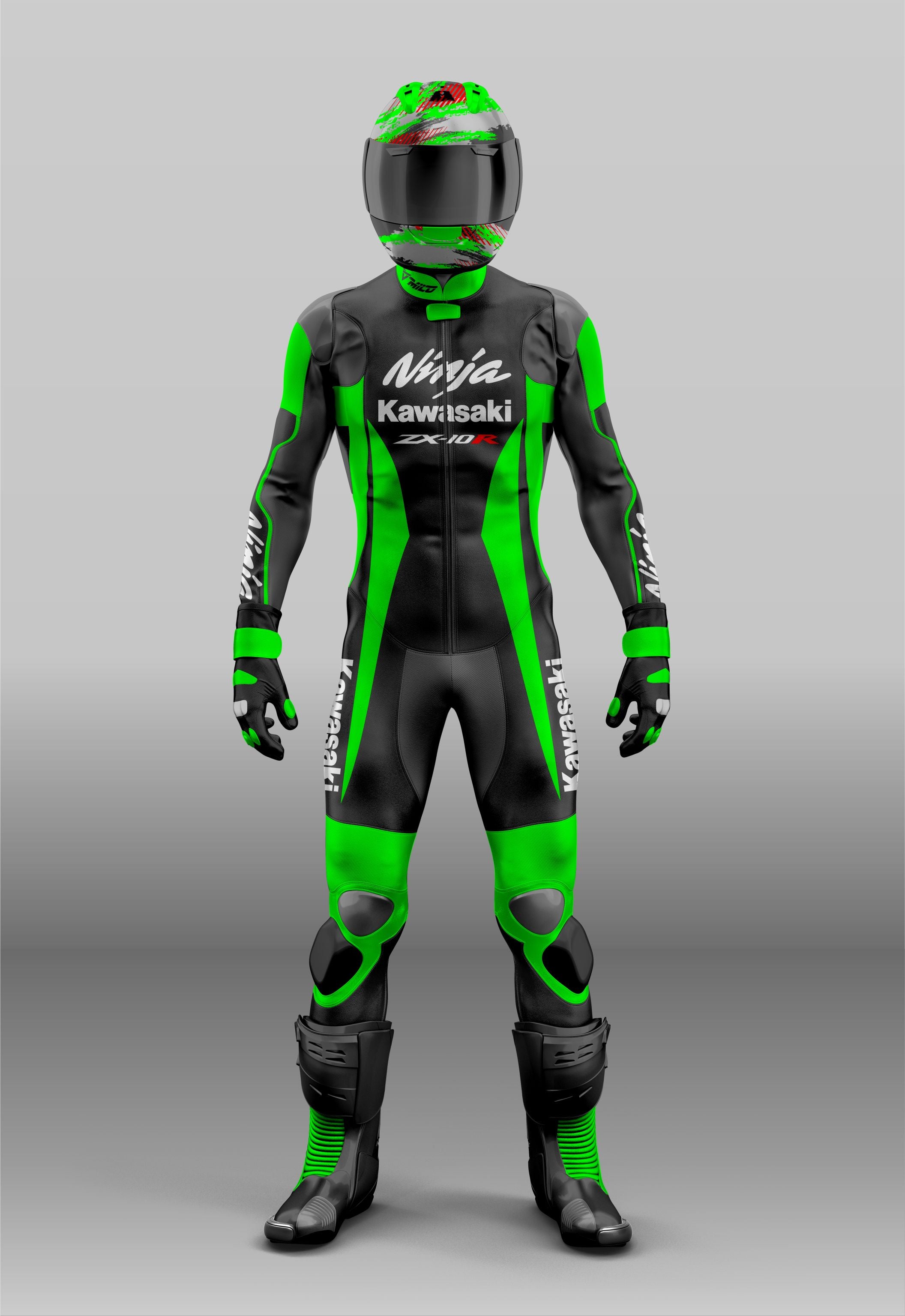 Ninja ZX-10R Custom Motorcycle Track & Drag Racing Suit - Milo Racing ...