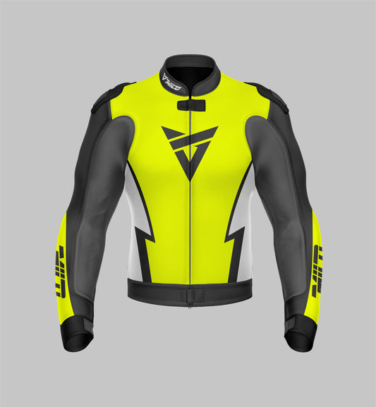 Milo Racing Perforated Leather Jacket Protections Suits - Yellow/Black