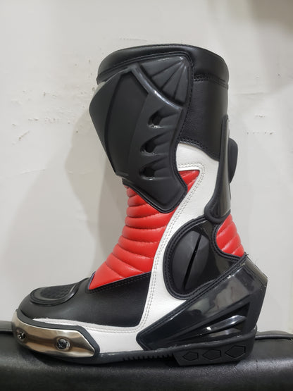 Customized Motorbike Leather Protective Racing Boots - Unisex - All Sizes Available - Custom Color Available