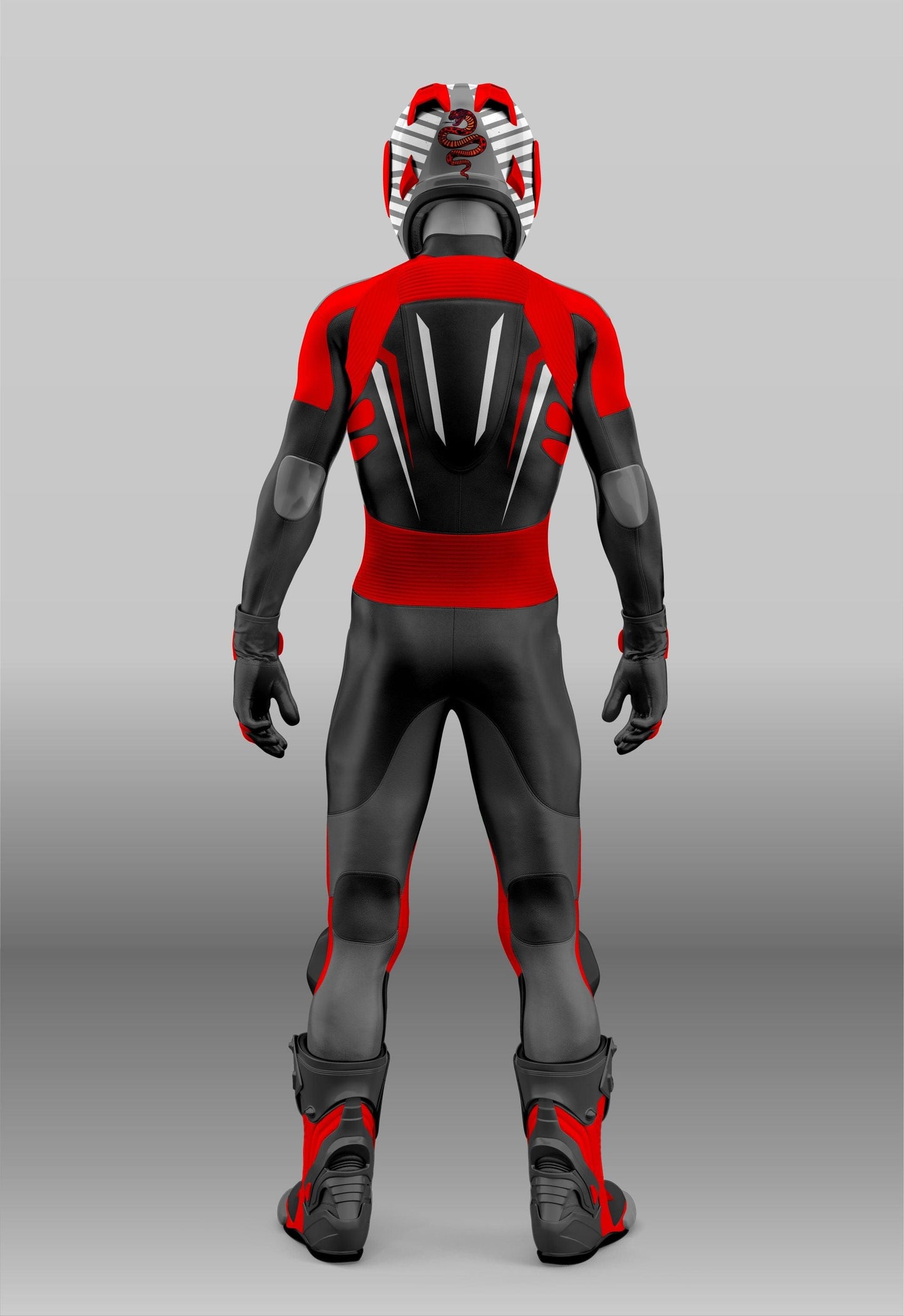 Black and Red Color Custom Design Motorcycle Racing Leather Suit