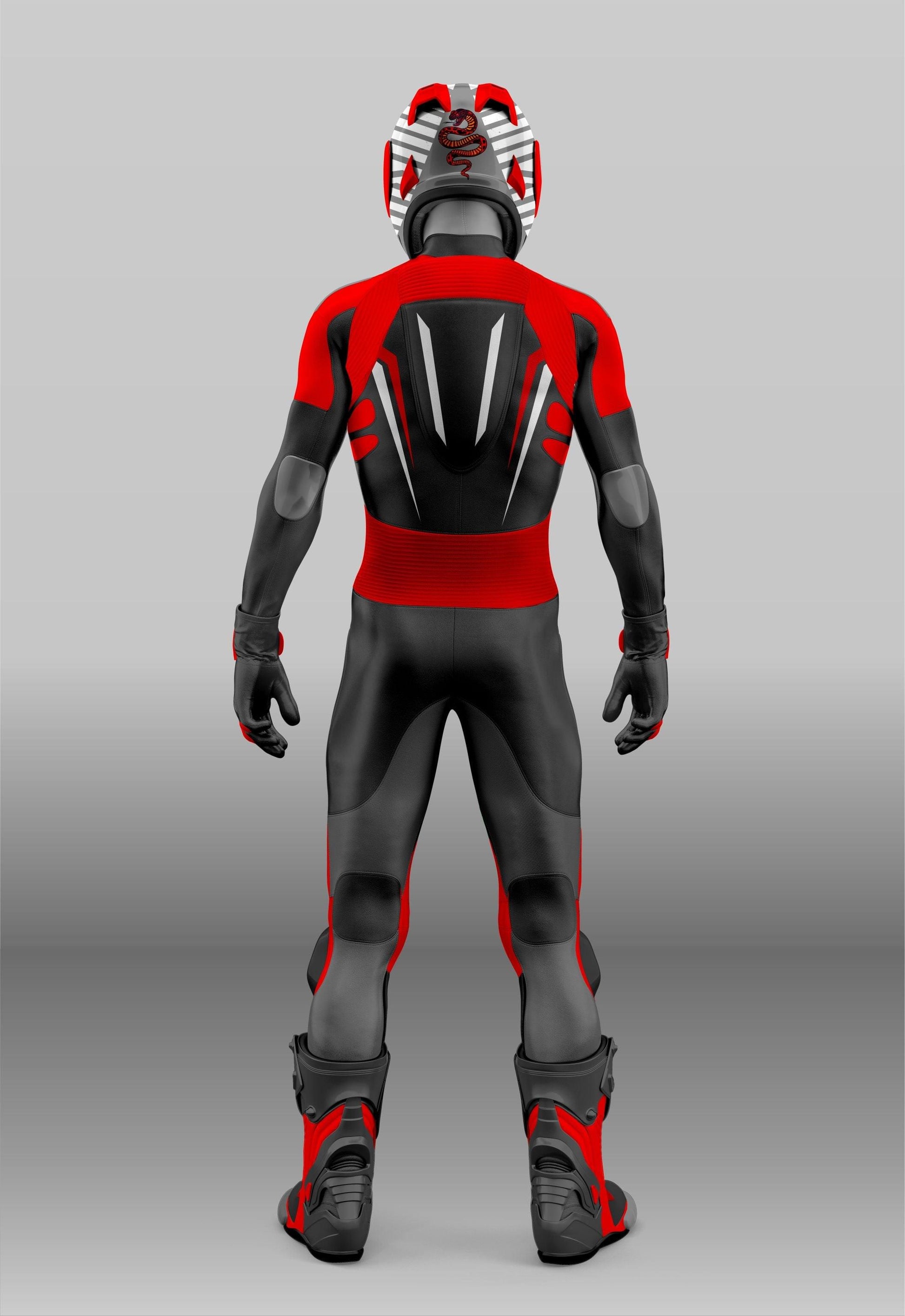 Black and Red Color Custom Design Motorcycle Racing Leather Suit