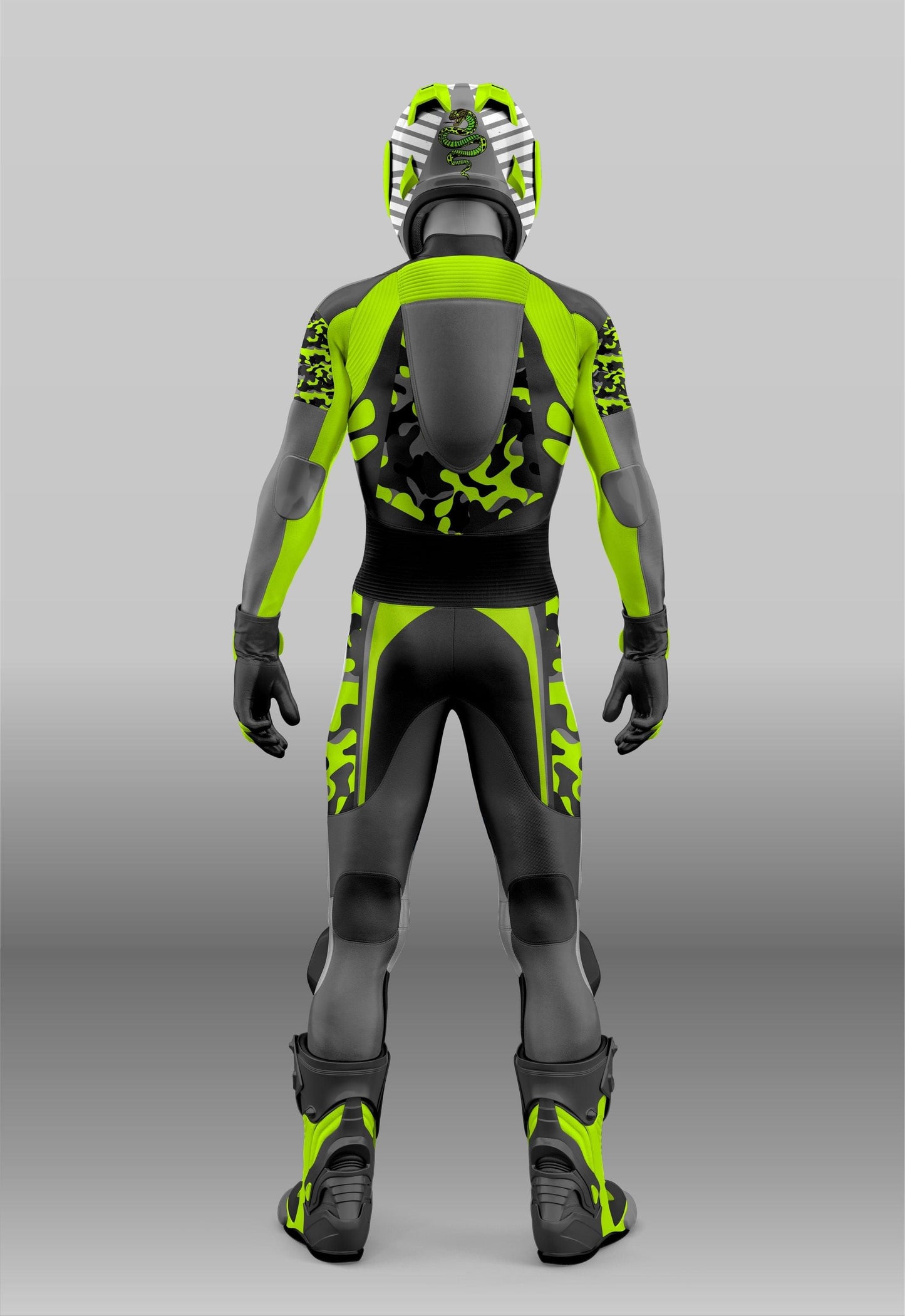Custom Camouflage Design Motorbike Genuine Cowhide Leather Drag Racing Suit