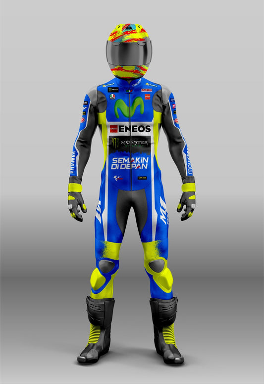 VR46 Valantino Rossi 2016 Movistar Racing Motorbike Suit - Unisex - 1 Piece & 2 Piece - Custom Racing Suit