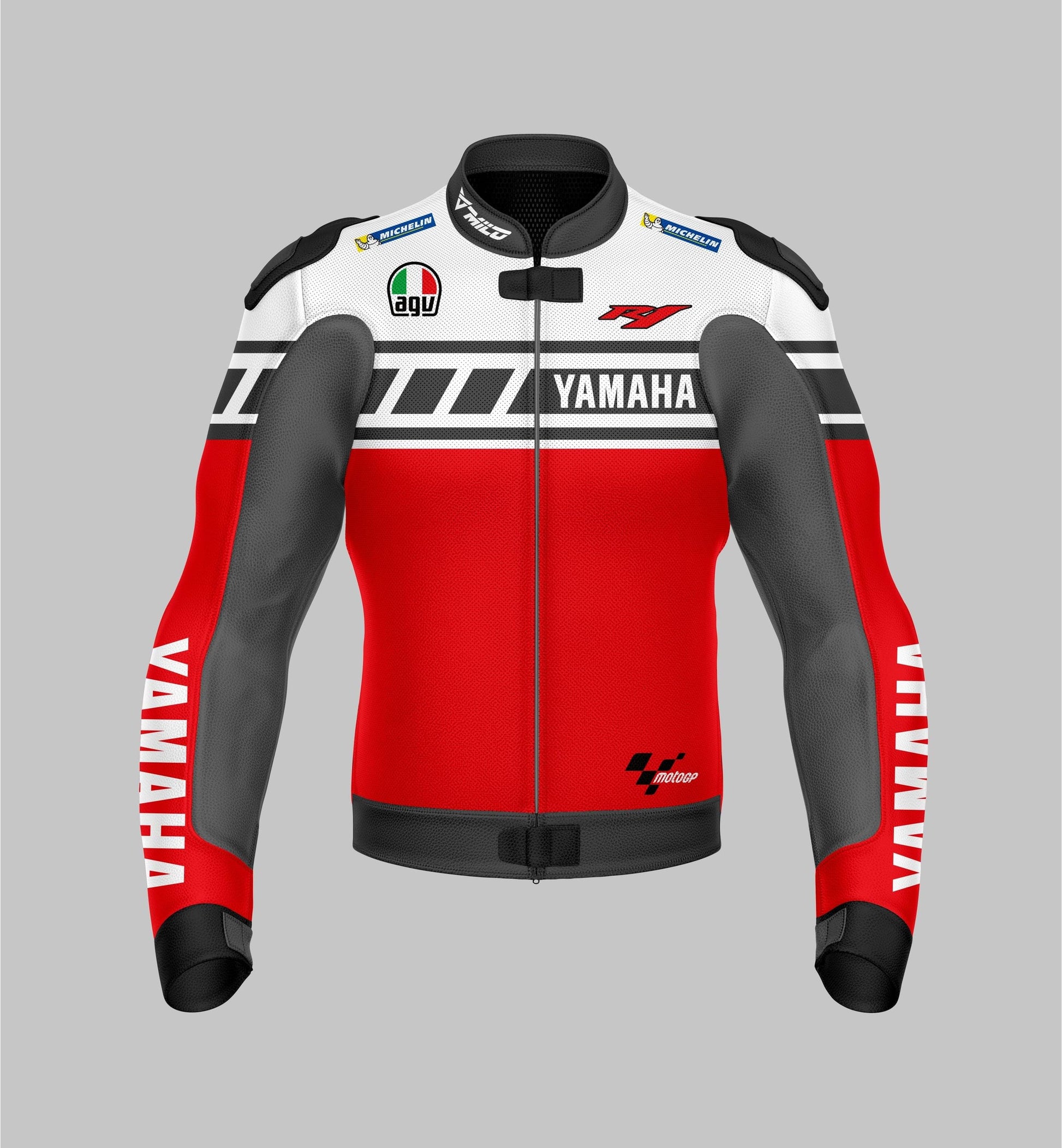 YZF-R6 R1 Custom Design Racing MotoGP Leather Jacket Milo