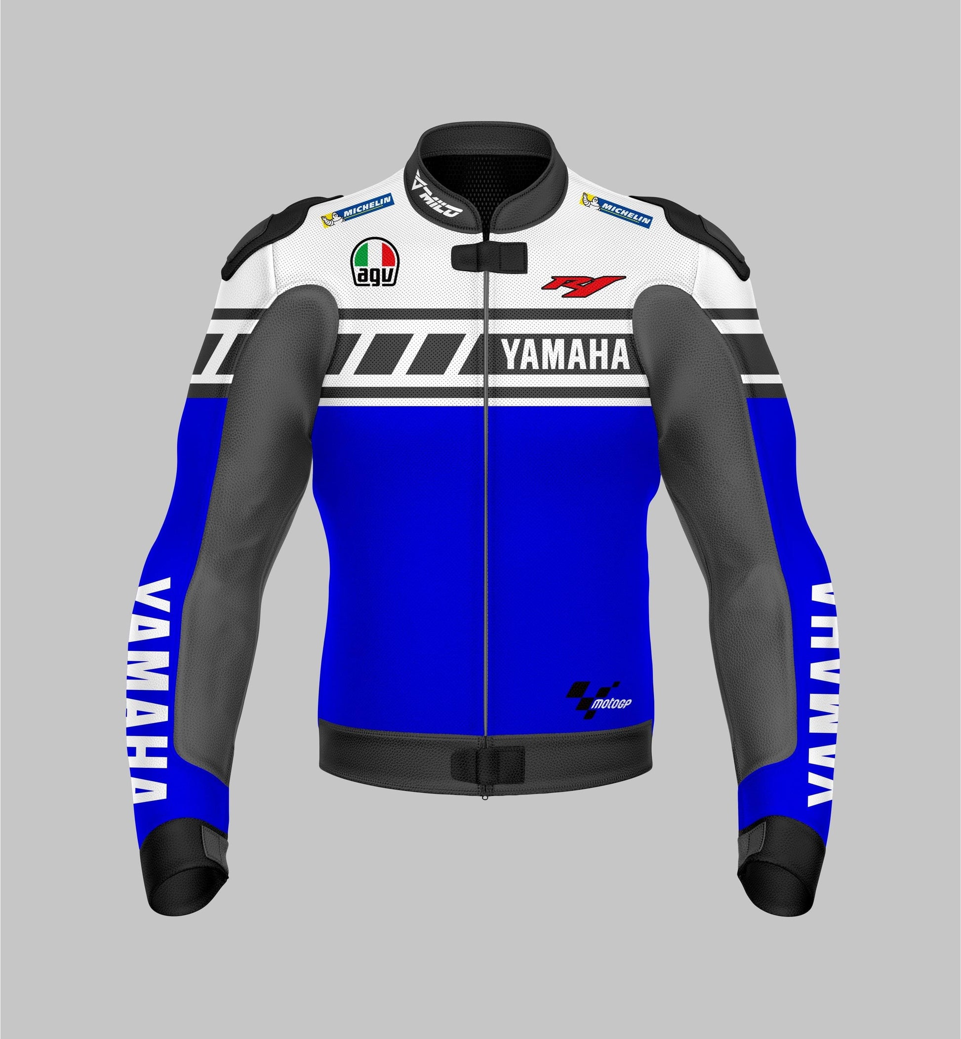 YZF-R6 R1 Custom Design Racing MotoGP Leather Jacket Milo