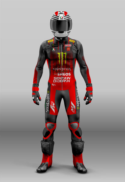 Fabio Quartararo Monster Energy MotoGP Motorbike Racing Suit Red