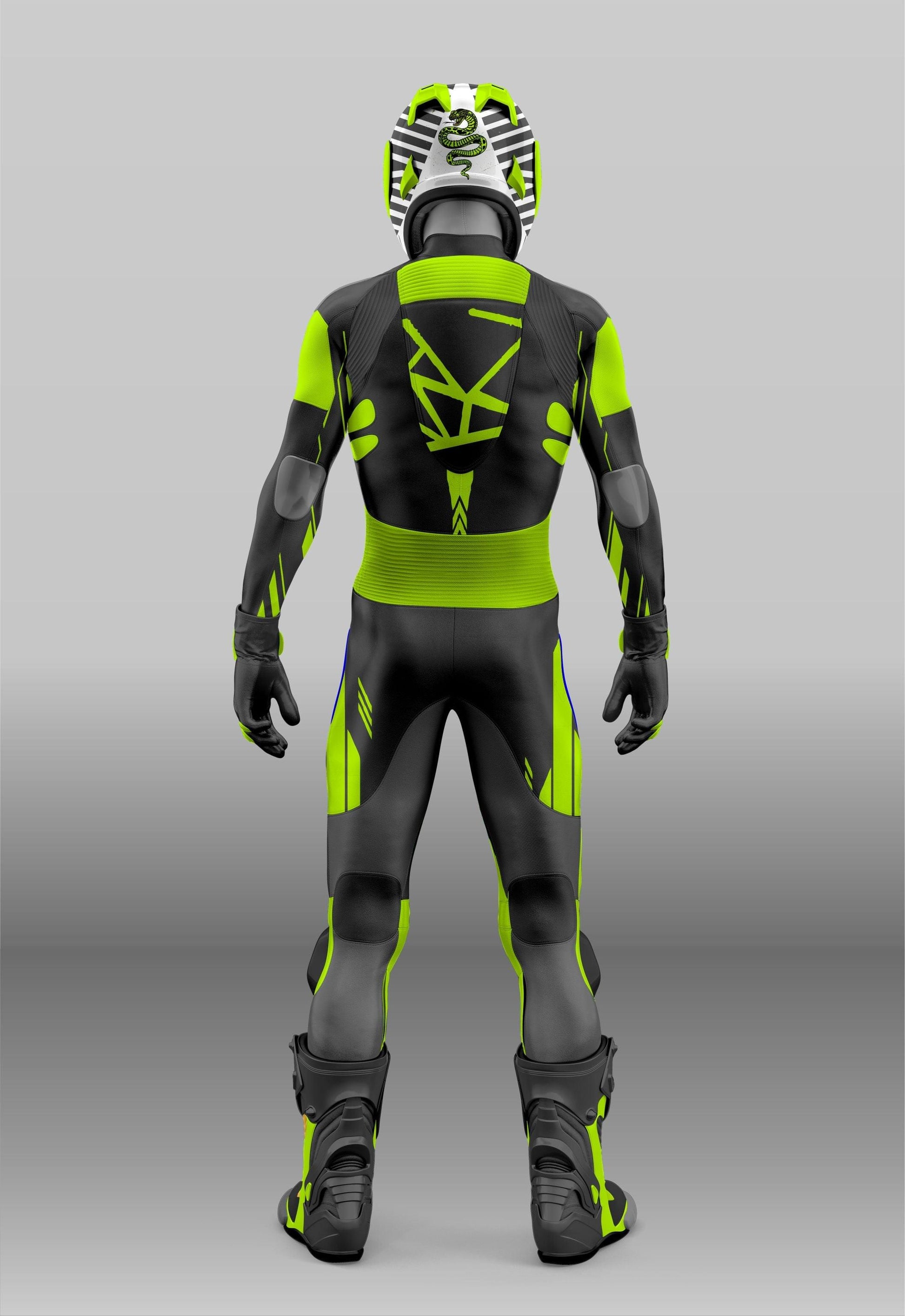 Top Print Design Motorbike Suit Made from Cowhide Leather