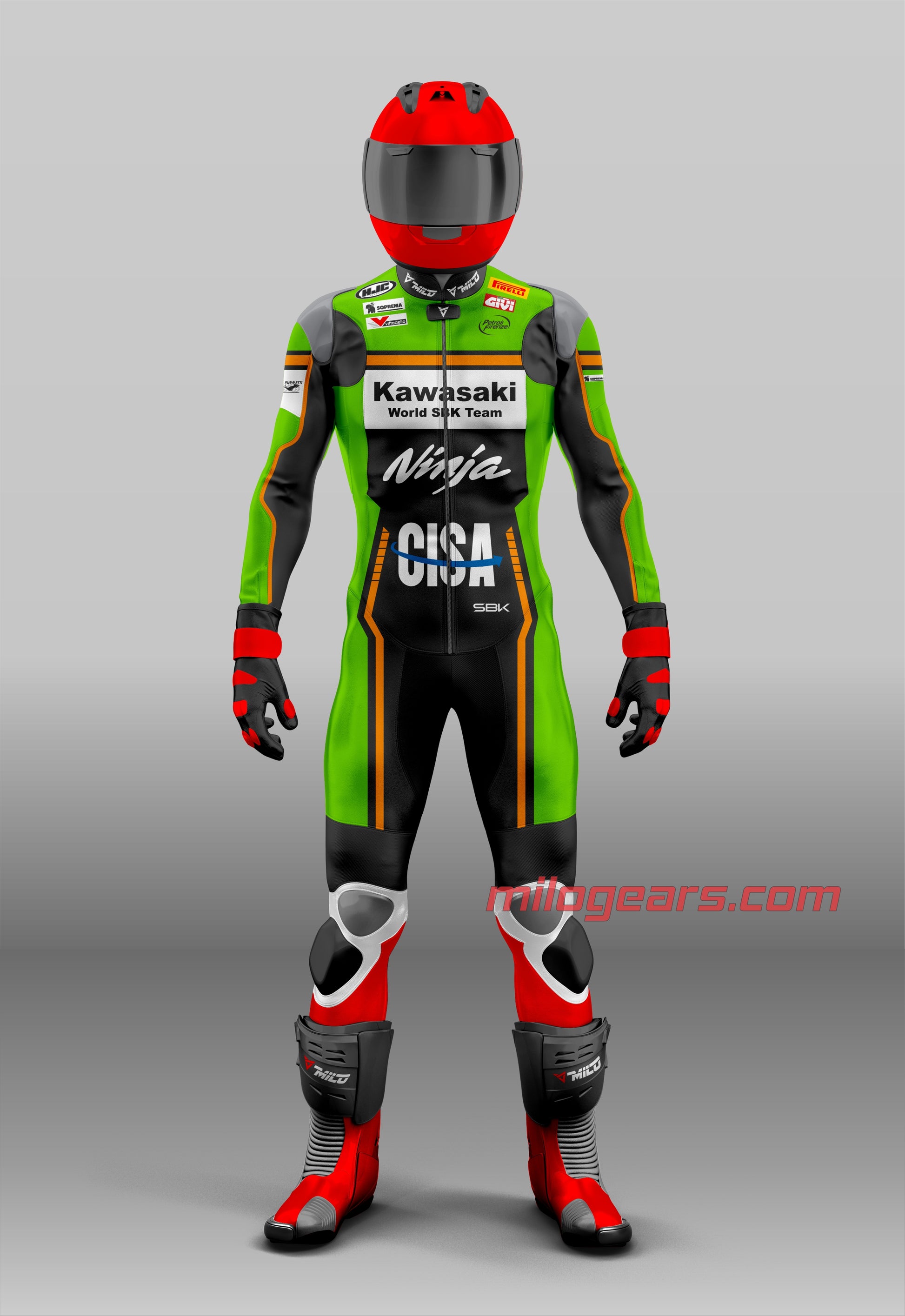 Kawasaki Leather Race Suit Garrett Gerloff SBK 2025