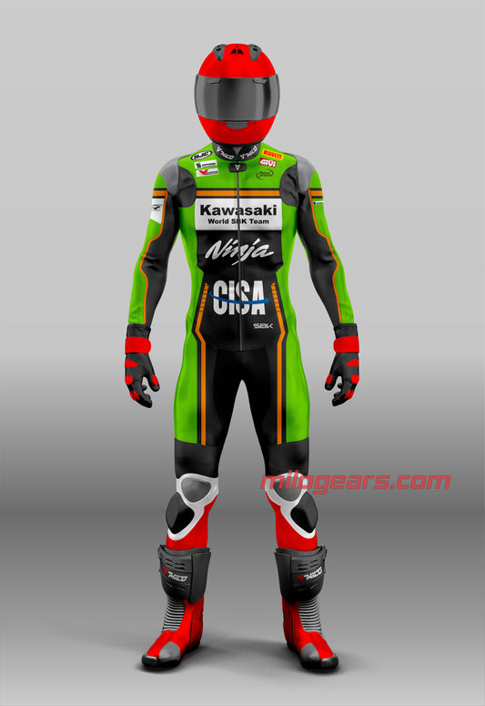 Kawasaki Leather Race Suit Garrett Gerloff SBK 2025