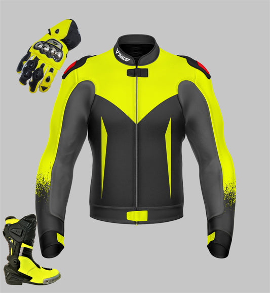 Bundle Of Full Racing Motorcycle Jacket, Gloves & Boots - Unisex - Customize Your Own Full Kit