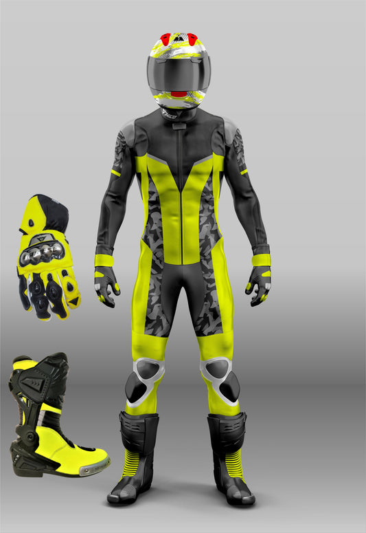 Customize Your Full Racing Kit - Leather Riding / Racing Suit, Boots & Gloves - Unisex - Available in All Custom Branded Designs