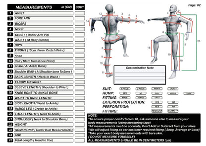 measuring motorcyle suit guide