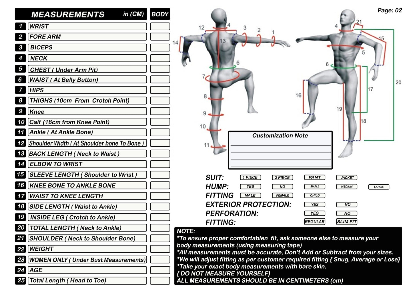 custom measuring motorcycle suit guide