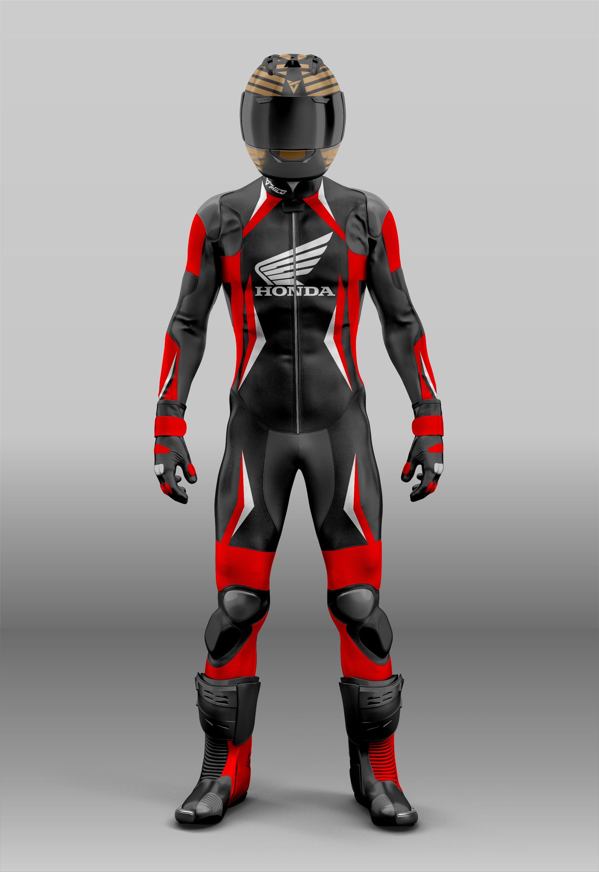 honda racing gear Custom Made Honda Motorcycle Leather Racing & Riding Suit Milo Racing EU 50(M)