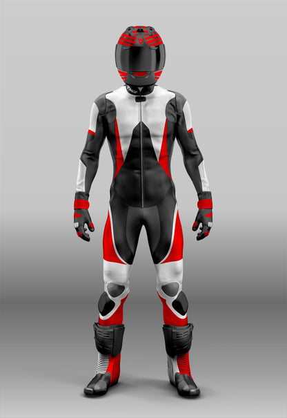 The Ultimate Protection suit for Riders 1 & 2 Piece Red-Black-White
