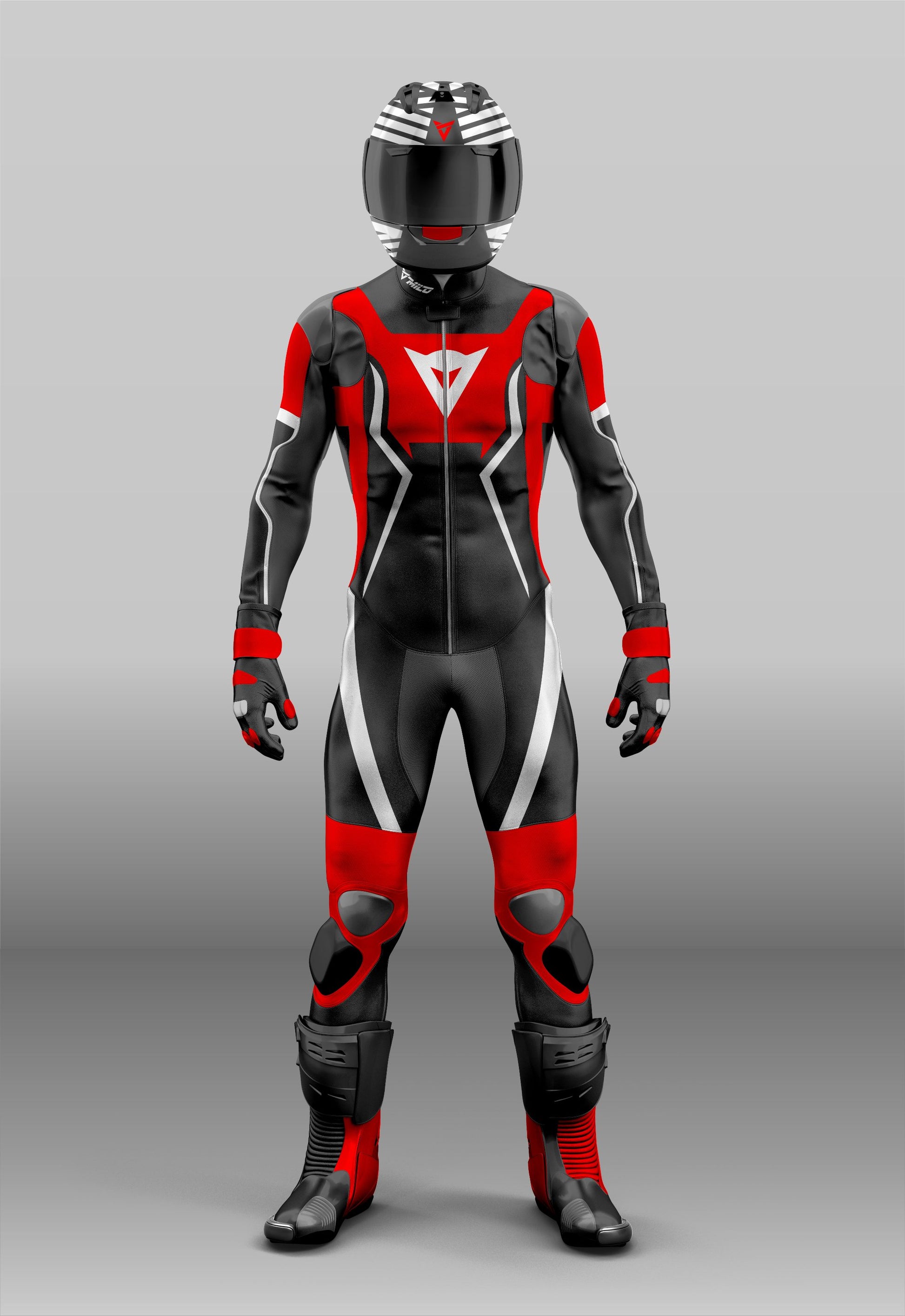 Custom MISANO 3 Leather Suit 1PC & 2PC Black & Red