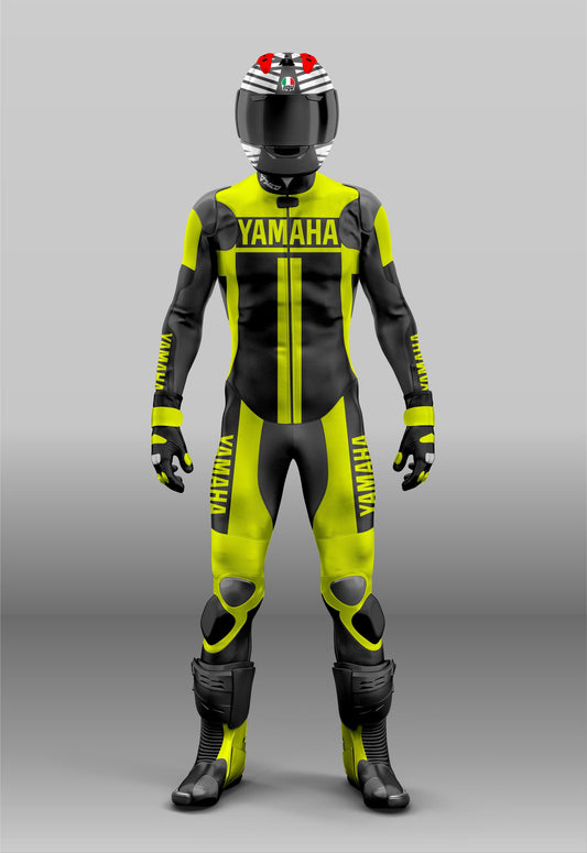 Custom R1 GYTR Track & Drag Racing Suit Black & Yellow Fluorescent