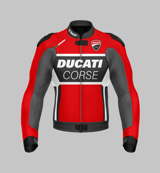 Upgrade Your Ducati Corse Racing Apparel with a Customized Motorcycle Racing Jacket - Protective Leather Motorbike Riding Jacket