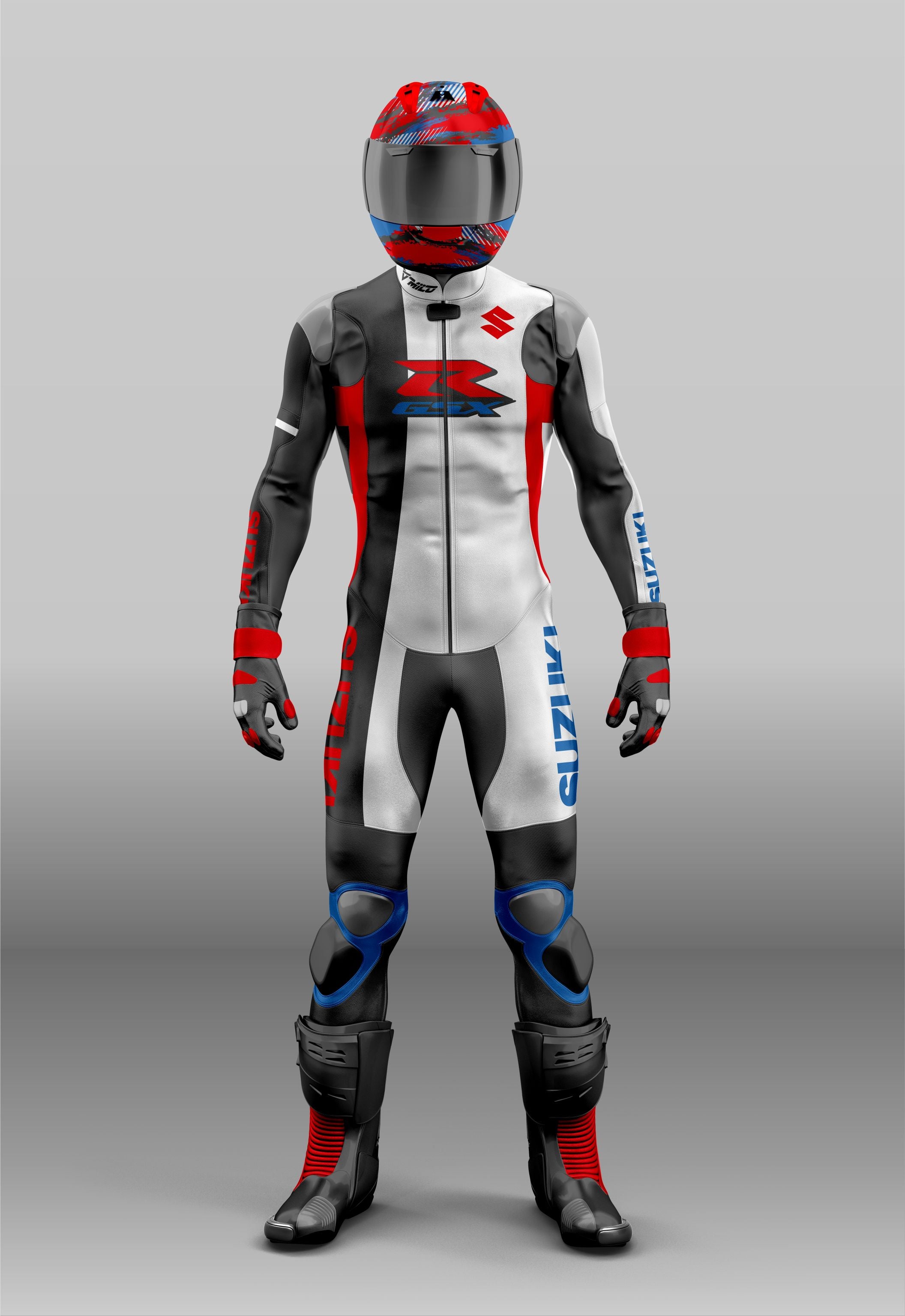 Suzuki GSXR Motorcycle Leather Track & Drag Race Suit Unisex - Milo ...