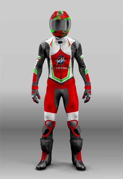 MV Agusta Corse Red White Leather Race Suit