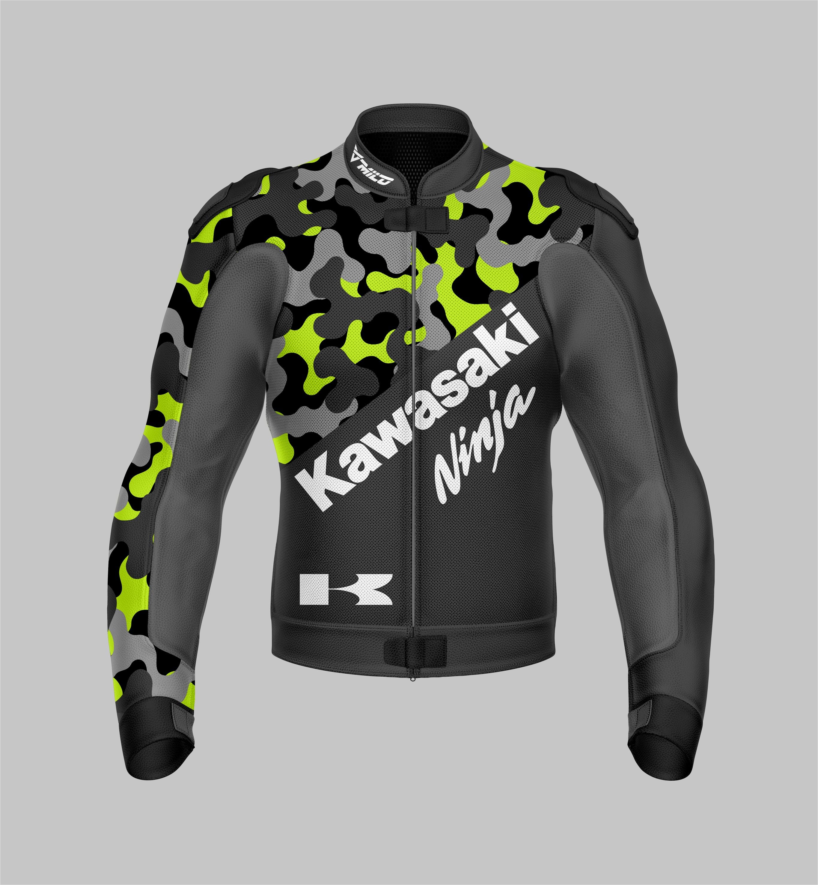 H2 Kawasaki Ninja Motorcycle Racing Custom Jacket Camouflage - Milo ...