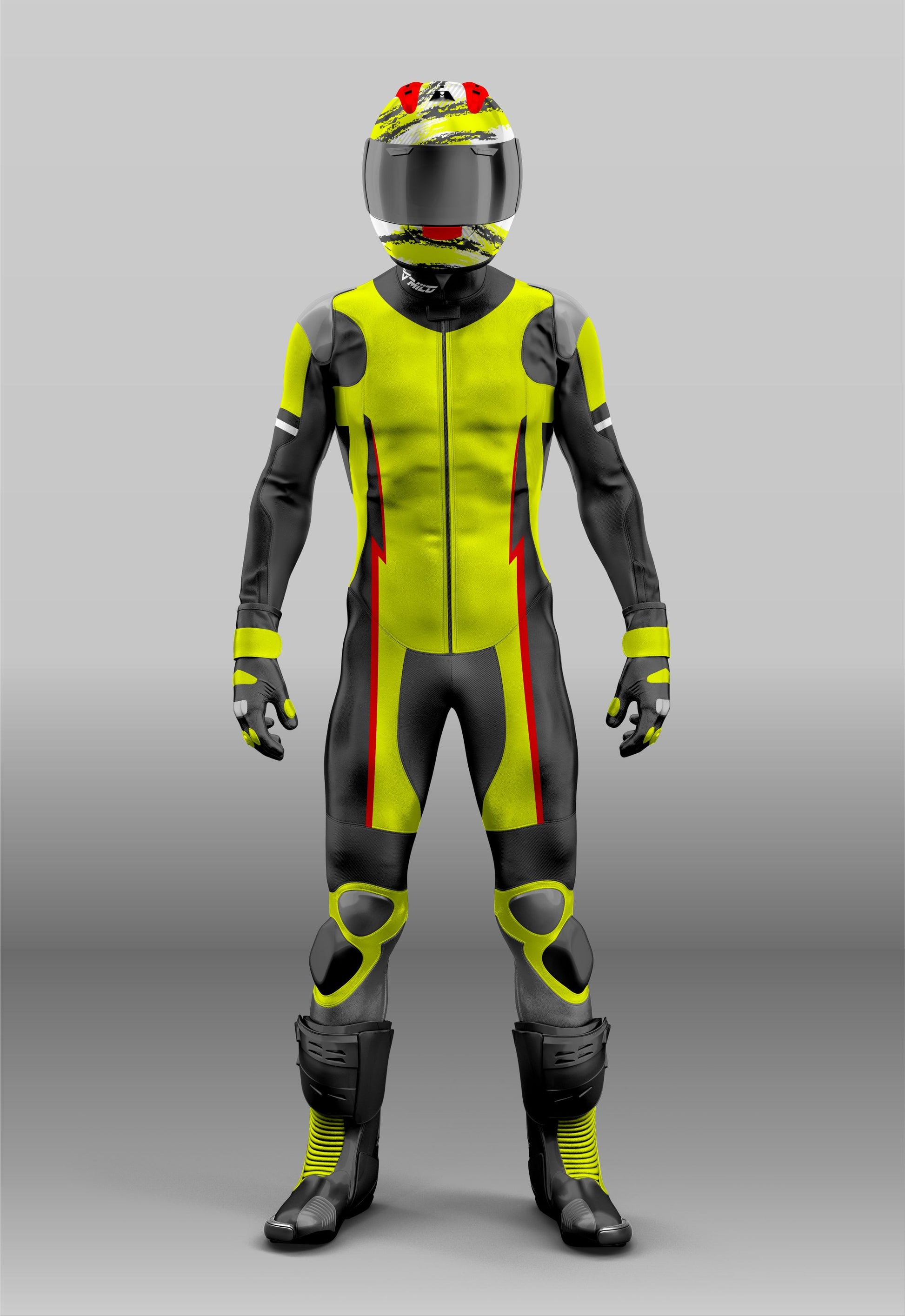 Design Your Own Suit or Yellow Fluorescent Custom Motorcycle Suit 