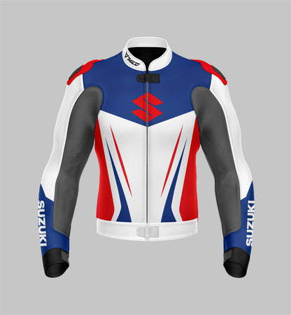 White Suzuki GSXR Motorbike  Racing & Riding Jacket